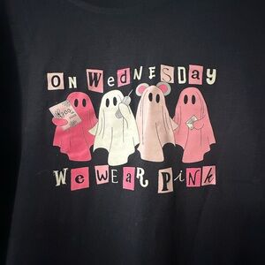 Black Tee with Pink and White Graphics